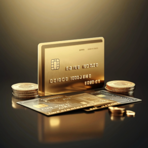 Illustration of basic credit card concepts with simple icons and financial symbols.