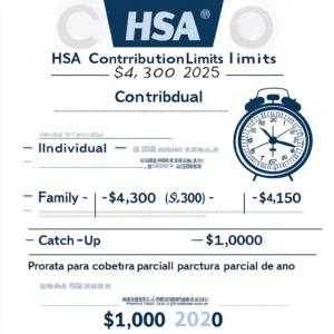 Table of 2025 HSA contribution limits for individuals, families, and catch-up contributions