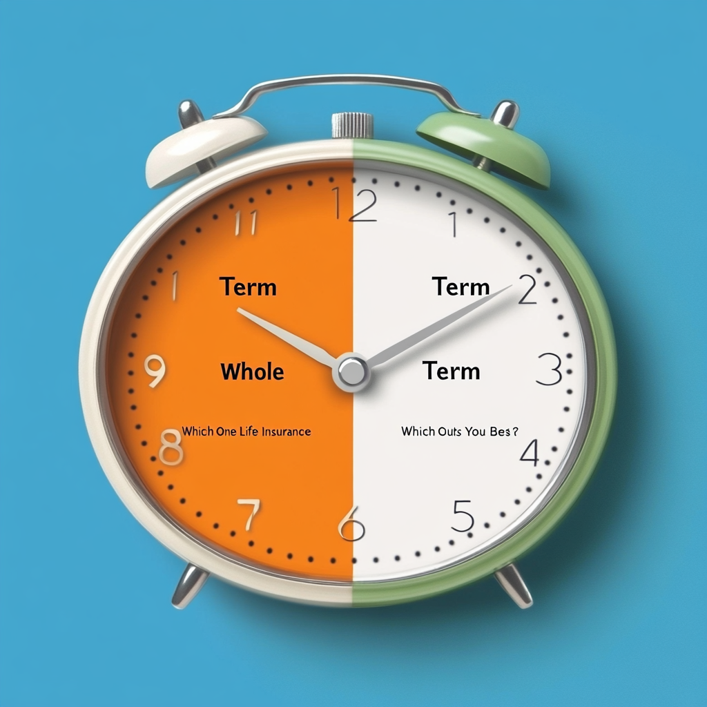seo-optimized-term-vs-whole-life-insurance-header.jpg Header graphic depicting term life versus whole life insurance with contrasting icons and title